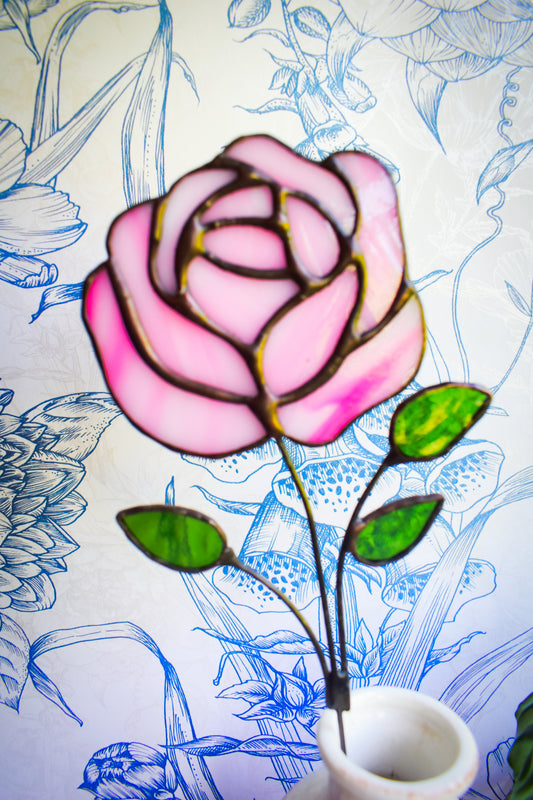 Pink Rose Flower Stem