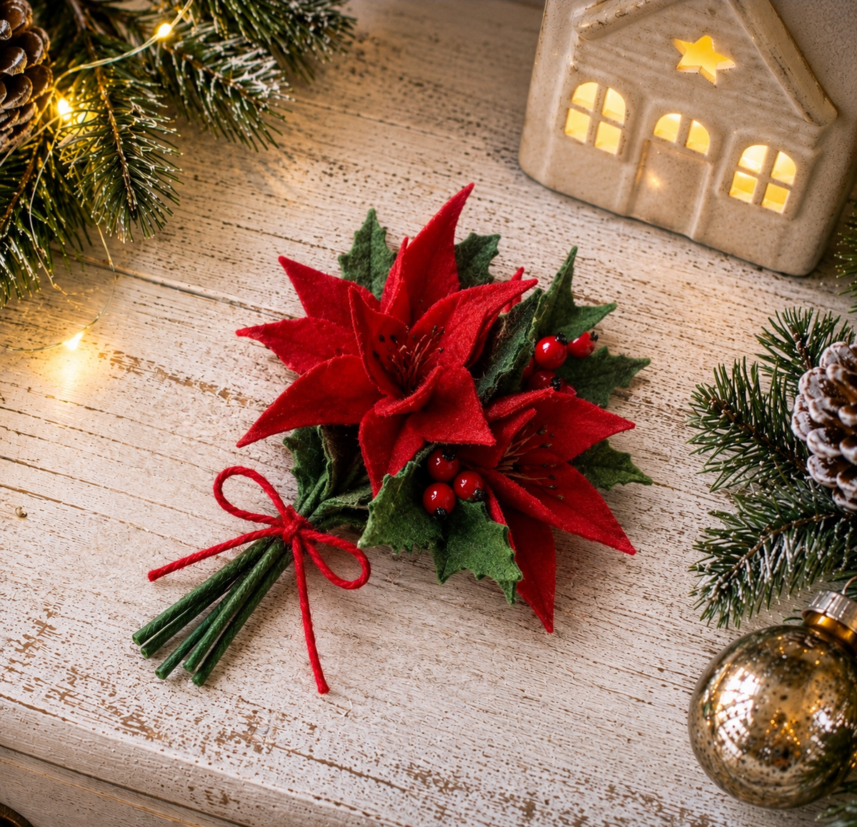 Poinsetta Posy - Holytide Christmas Collection