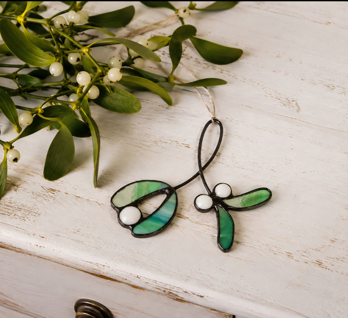 Mistletoe Sprig Stained-glass